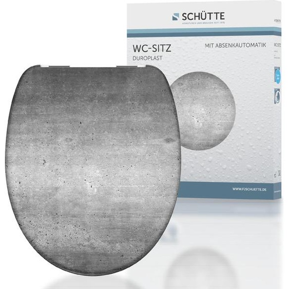 Siège WC SCHÜTTE INDUSTRIAL GREY, abattant de WC en plastique thermodurci avec fermeture automatique, lunette de WC, siège de toilette