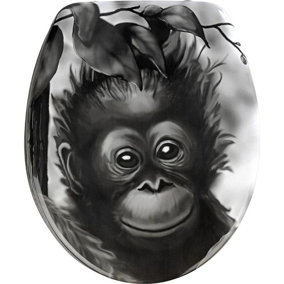 Siège WC WENKO avec motif singe en plastique