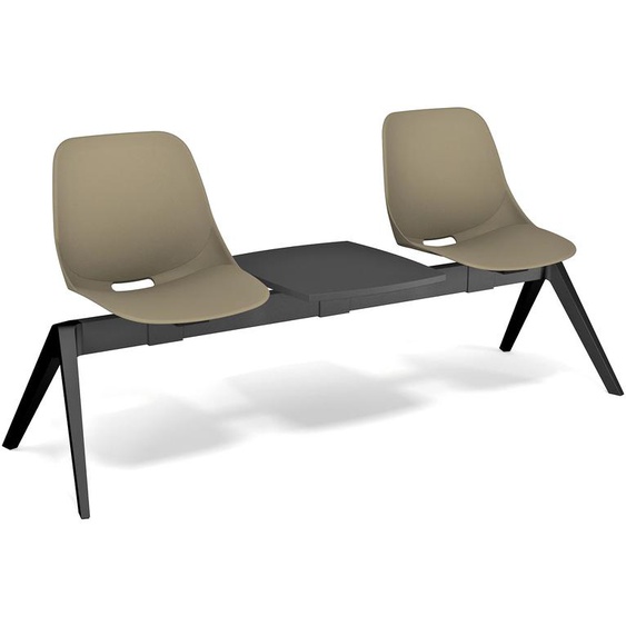 Sièges dacceuil sur poutre Isao 2 places polypropylène + tablette - Taupe