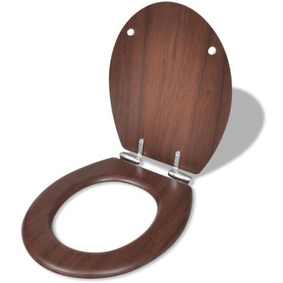 Sièges de toilette avec couvercles 2 pcs MDF Marron