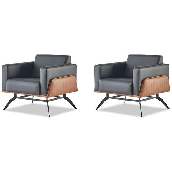 Sièges Ensemble de fauteuils Fauteuil en acier inoxydable Cuir Moderne Bois Canapé