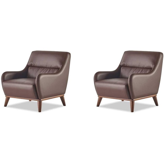 Sièges Fauteuil Marron Set Classique 1 place Fauteuil cuir bois