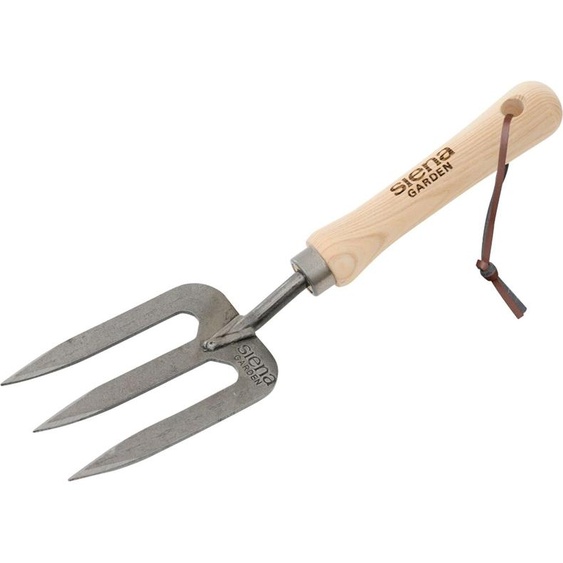 Siena Garden fourche manuelle de haute qualité forgée 3 dents poignée frêne100