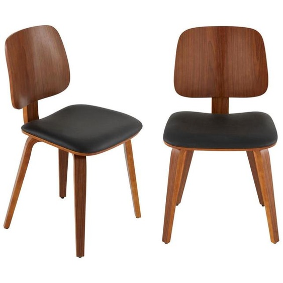 SIGNATURE - Lot de 2 chaises en vinyle noir H80,5 cm - BRAND