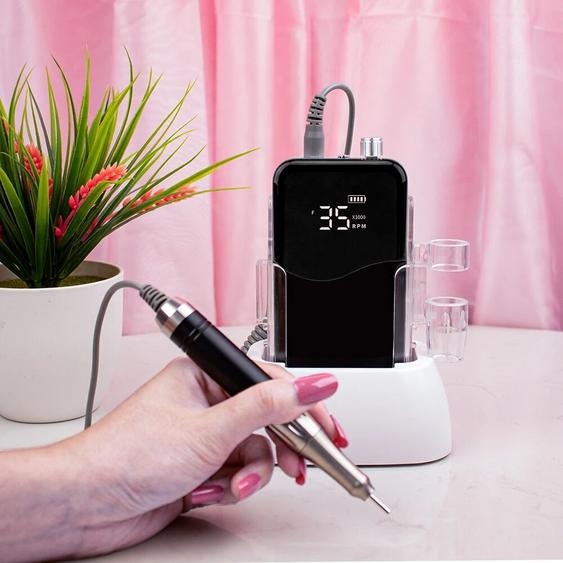 SIMINAIL Perceuse à Ongles Électrique Rechargeable sans Noyau, Lime à Ongles en Forme de Cœur, 65W, 35000 tr/min, pour Manucure, Base de Bureau