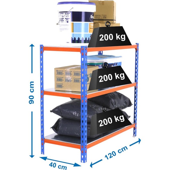 SIMONCLICK MEGAPLUS 3/400 900 AZUL/NAR/GALV Étagère métallique
