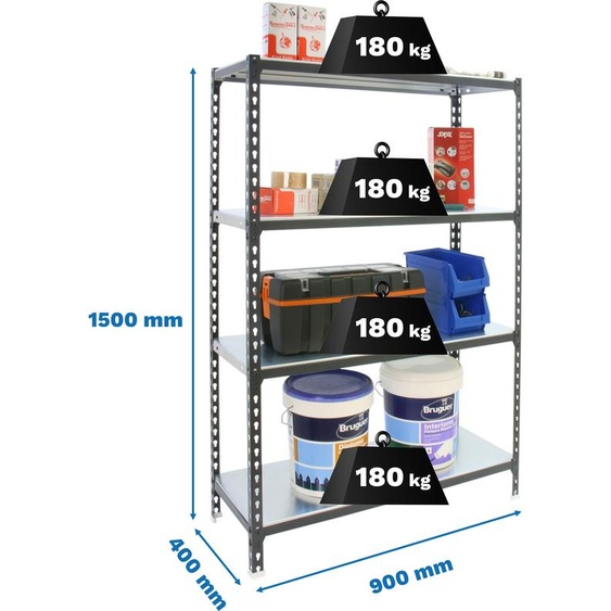SIMONCLICK MINI 4/400 1500 ANTRACITE/GALVA Étagère métallique
