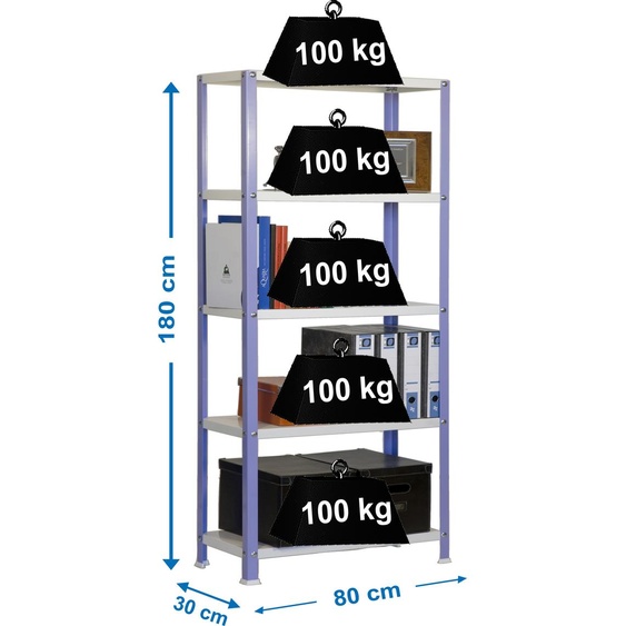 SIMONHOME CLASSIC MINI 5/300 VIOLETT/WEISS metal prateleira
