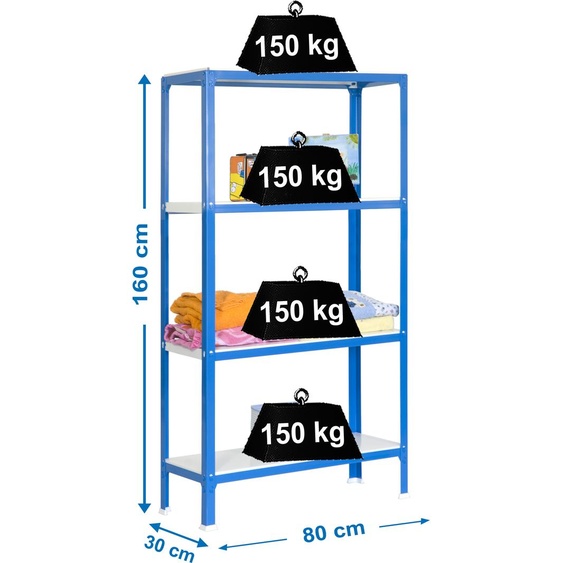 SIMONHOME CLICK MINI 4/300 Étagère métallique BLEU/BLANC