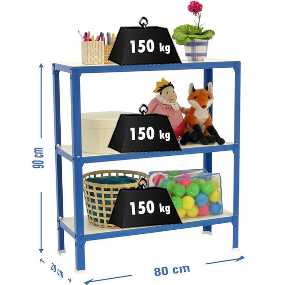 SIMONHOME CLICK WOOD MINI 3/300 BLAU/WEISS métal