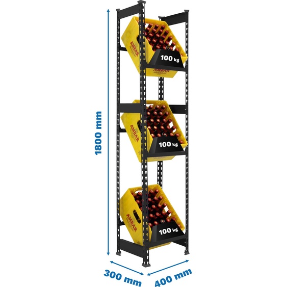 Simonrack casier à boissons SIMONBOTTLE 3 8425437129629 anthracite 40,0 x 30,0 x 180,0 cm