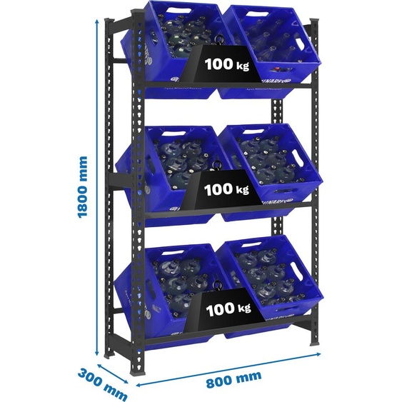 Simonrack casier à boissons SIMONBOTTLE 3 8425437129636 anthracite 80,0 x 30,0 x 180,0 cm