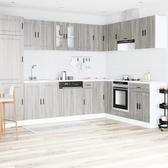 Simple armoire sous lavabo Porto 2 pcs Gris 80 x 46 x 84.5 cm - Armoires de toilette FR3679475 2parcel