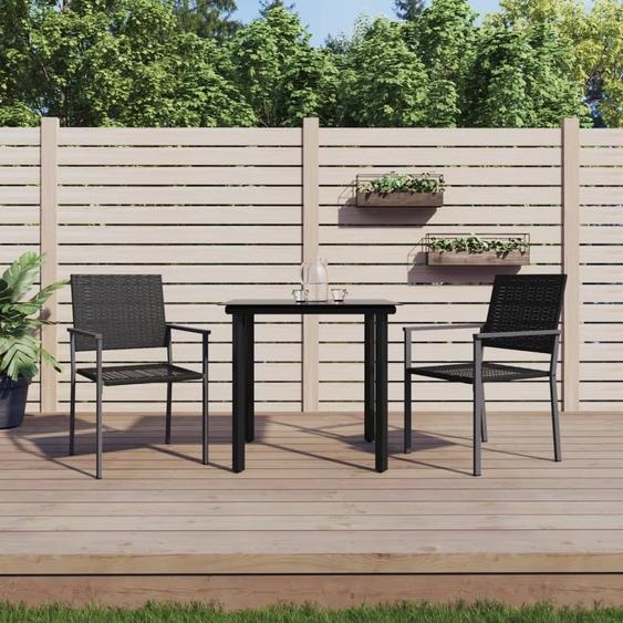 Simple salon de jardin 3 pièces Poly rotin et acier - 8991745