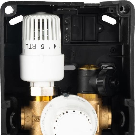 Simplex Kombibox DUO, comprenant une tête pour canalisation et une tête pour mur, raccordement G ¾, connecteur Euro MS, boîtier en plastique de couleur blanche
