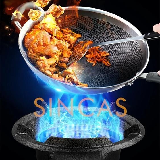 Sincas Cuisinière à gaz en fonte piézoélectrique en céramique, petite cuisinière à gaz de cuisine commerciale, haute puissance, 7KW