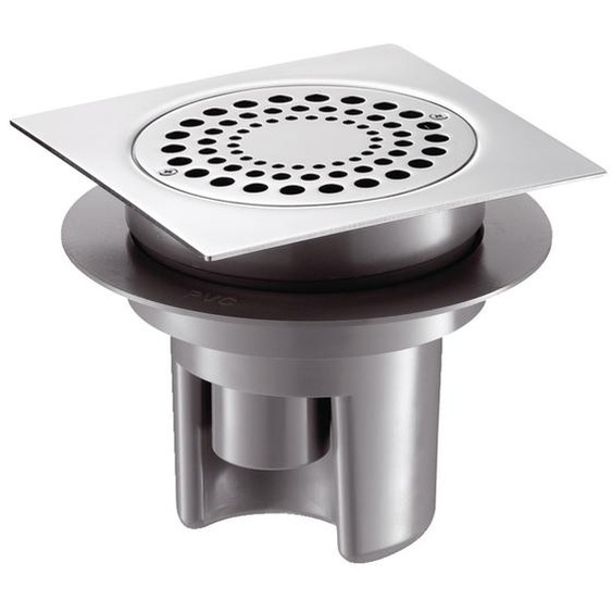 Siphon de sol 150x150 hauteur réglable sortie horizontale D40 DELABIE 683001