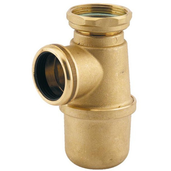 Siphon evier non réglable sortie D40 laiton brut - VALENTIN - 36620000900