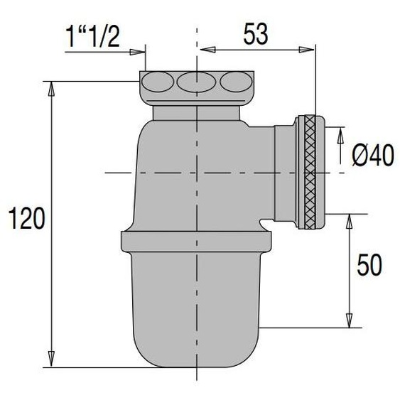 Siphon evier réglable sortie D40 plastique blanc - VALENTIN - 75030000100