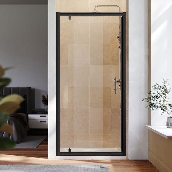 Sirhona - Porte de Douche Black Paroi de douche Pivotante Cabine de douche à une porte 90cm