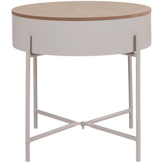 Sisco - Table dappoint en bois et métal ø40cm - Couleur - Beige