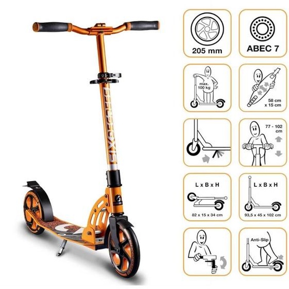Six Degrees Trottinette Aluminium 205 Mm Orange