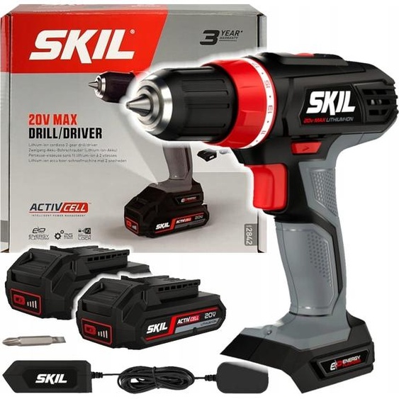 SKIL Perceuse-visseuse sans fil 2842AC Perceuse-visseuse avec 2 batteries + chargeur F0152842AC