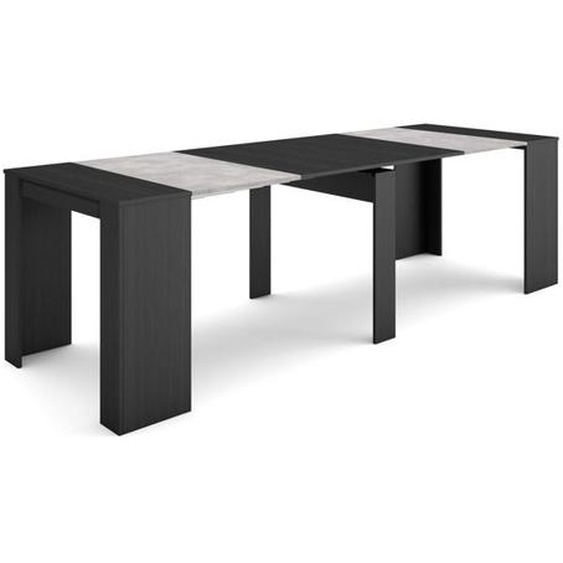 Skraut Home - Table console extensible  - 260 - Pour 12 personnes - Noirs