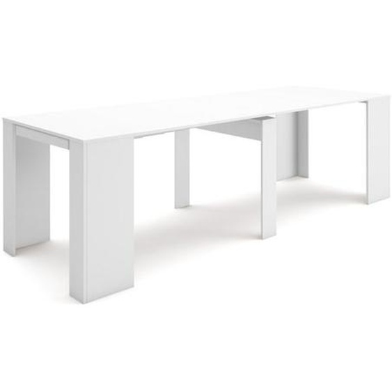 Skraut Home - Table console extensible  - Blanc - Pour 12 personnes - 260 cm