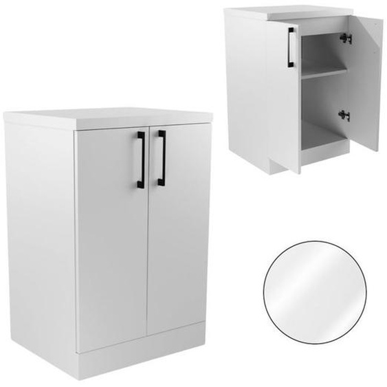 SKX Meubles Armoire de Salle de Bain ARIA - Construction robuste - Fermeture silencieuse - Blanc - 50 x 91,5 x 50 cm