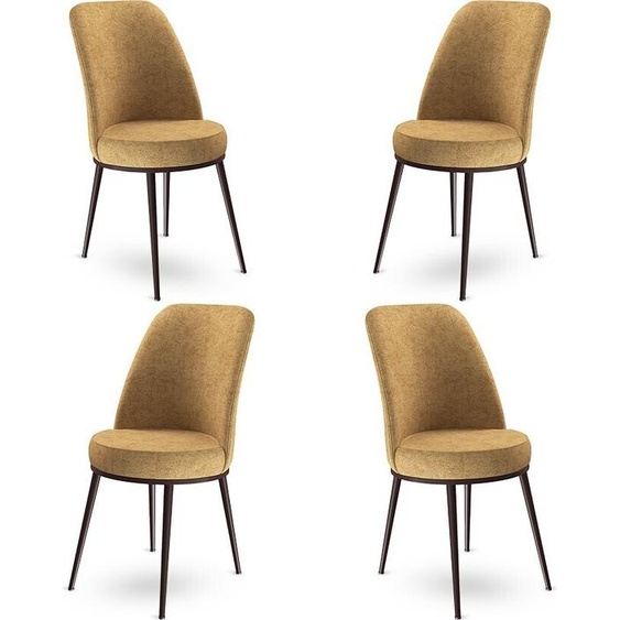 Skye Decor, Dexa - Cappuccino, Brown, ensemble de chaises (4 pièces), 100 % MÉTAL, Cappuccino, 45 x 42 x 89 cm