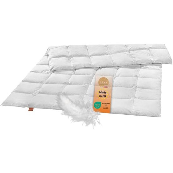 sleepling - Couette, 155 x 220 cm, plumes classe 1, couette en plumes, couette matelassée, lit à cassettes, 100% coton, blanc