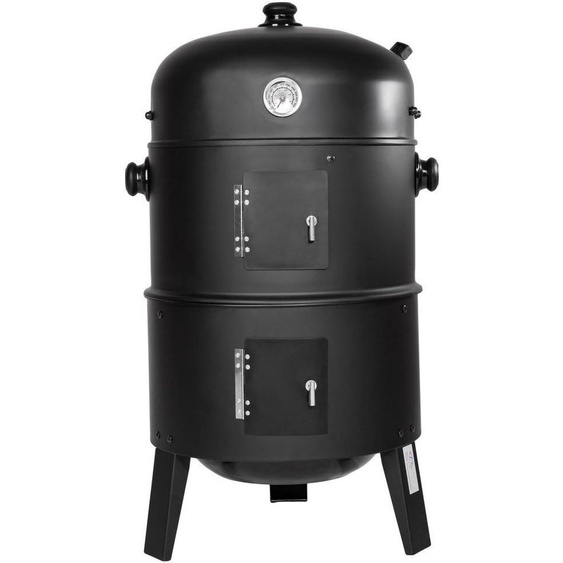 Smoker : Four à fumoir 3-en-1, combinant un barbecue au charbon de bois et un fumoir. Barbecue métallique pour lextérieur, idéal pour fumer et griller