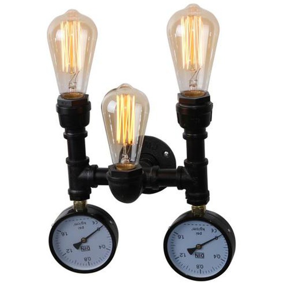 SNOGOLD Applique Murale Rétro Industrielle Vintage à 3 Têtes en Métal, Lampe Mural E27 Luminaire Éclairage pour Loft Café Bar