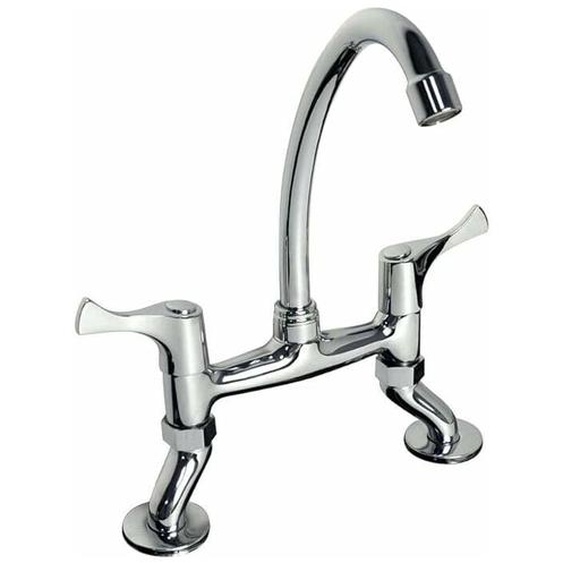 SNQ - phasat Renaissance Retro Mélangeur Cuisine Évier Deux Poignée du Pont Laiton Robinet Mitigeur dévier Double Poignées de Cuisine Robinet HN100