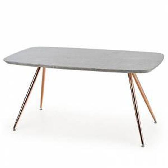 SO INSIDE Table à manger 160x90 avec plateau aspect marbre et pieds en métal rose doré Saxo