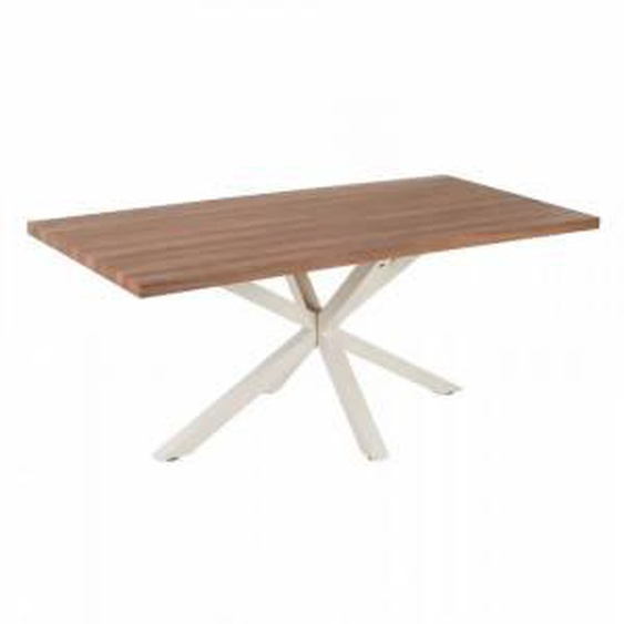 SO INSIDE Table a manger 180x90 plateau style bois et pied étoile Leano
