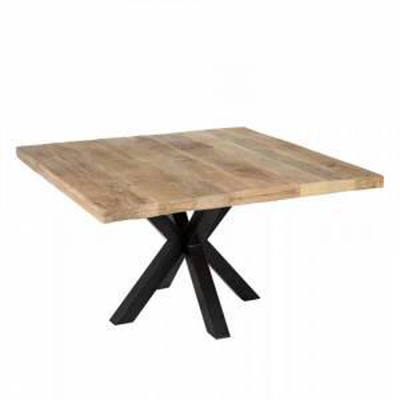 SO INSIDE Table à manger carrée bois et métal 130cm Ernest