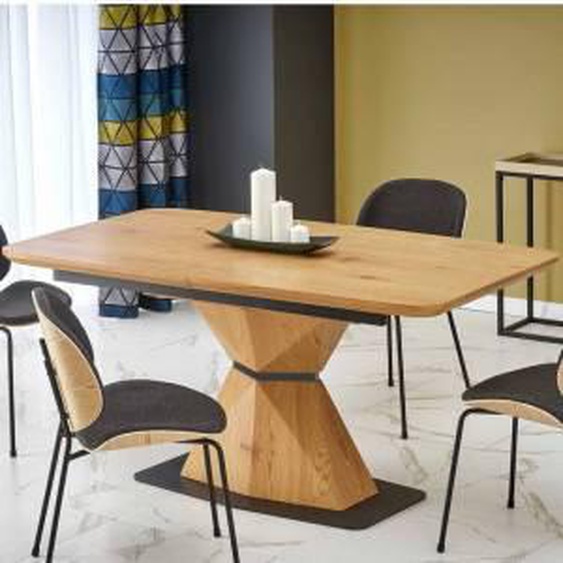 SO INSIDE Table à manger design 160-200cm aspect chêne Arae