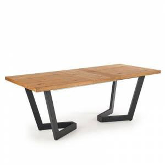 SO INSIDE Table à manger extensible 160-250(-340)x90cm et pieds en métal noir BELLONA