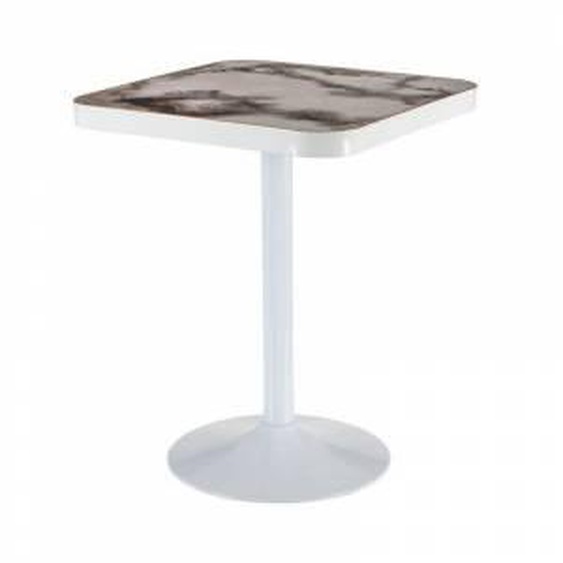 SO INSIDE Table bistrot effet marbre gris et or 60x60cm Timour