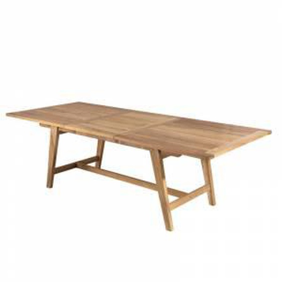 SO INSIDE Table de jardin scandinave rectangulaire extensible 180/240x100x75cm en teck Summer