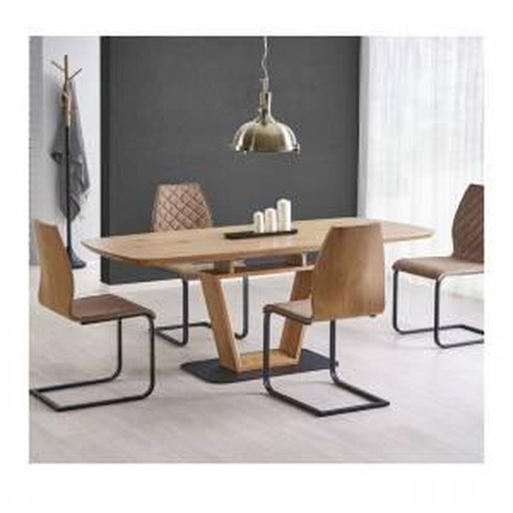 SO INSIDE Table design originale bois et métal 160/220x90cm Banff