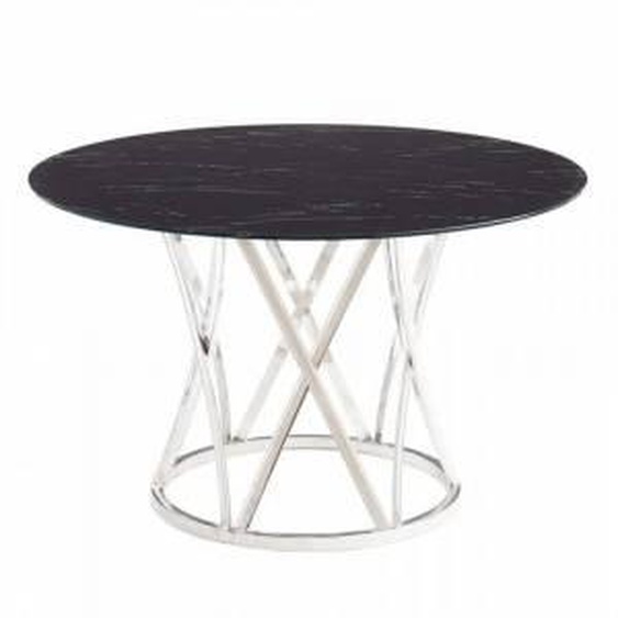 SO INSIDE Table design ronde style marbre 120cm Ceylan