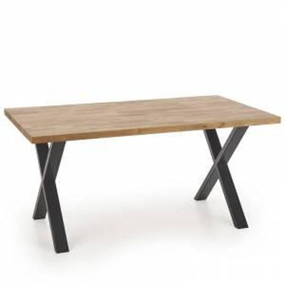 SO INSIDE Table industrielle 160-250x90cm en chêne et métal Vinus