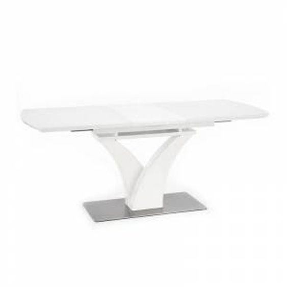 SO INSIDE Table rectangulaire extensible blanc mat avec pied central design Sparte
