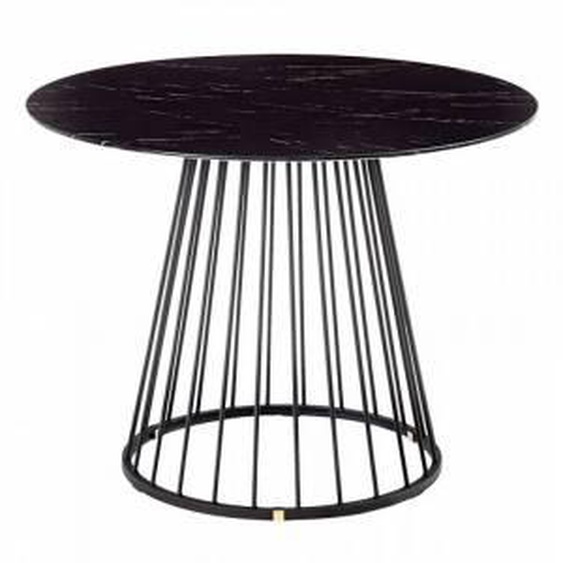 SO INSIDE Table ronde 100cm style marbre noir Mila