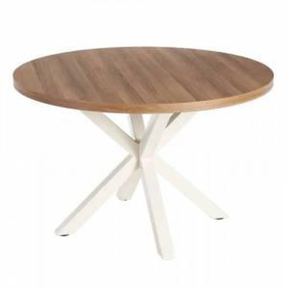 SO INSIDE Table ronde 120cm blanche et style chêne Fael