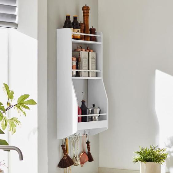 SoBuy KCR12-W Étagère à Épices Étagere de Rangement Murale pour Cuisine Étagère à Suspendre