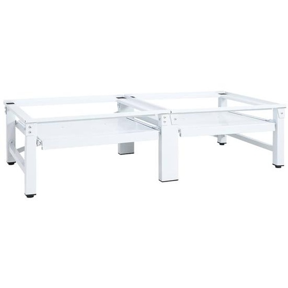 Socle de lave-linge et sèche-linge et étagère coulissante Blanc